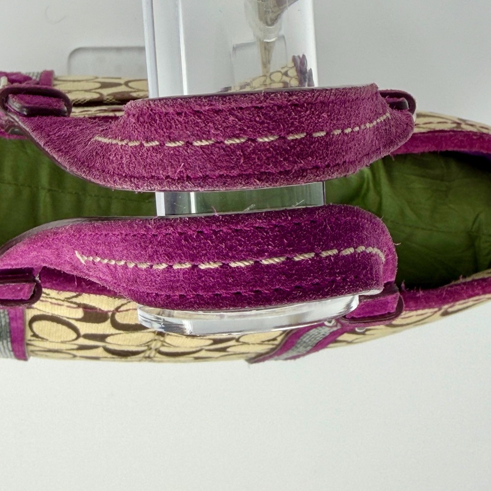 Coach Vintage Signature Canvas Monogram Tote Bag with Metallic and Suede Accents - Picture 6 of 11